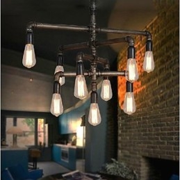 Traditionele klassieke vintage retro lantaarn land schilderij metalen hanglamp