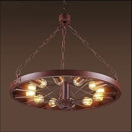 Retro wiel hanglamp om de oude industriële hanglamp te maken