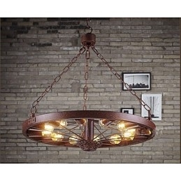 Retro wiel hanglamp om de oude industriële hanglamp te maken