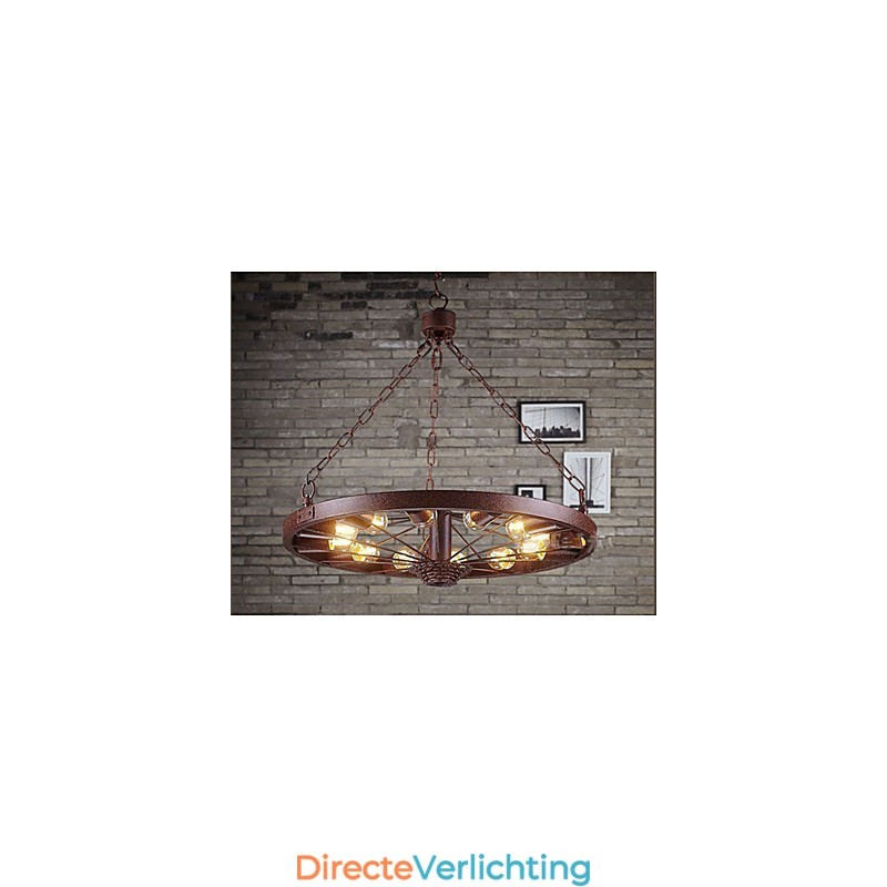 Retro wiel hanglamp om de oude industriële hanglamp te maken