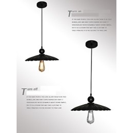 Middelgrote vintage zwarte paraplu metalen hanglamp met één licht