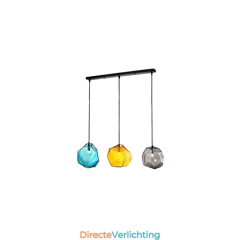 Hanglamp 3 lampen Italiaanse stijl Transparante galvanisering