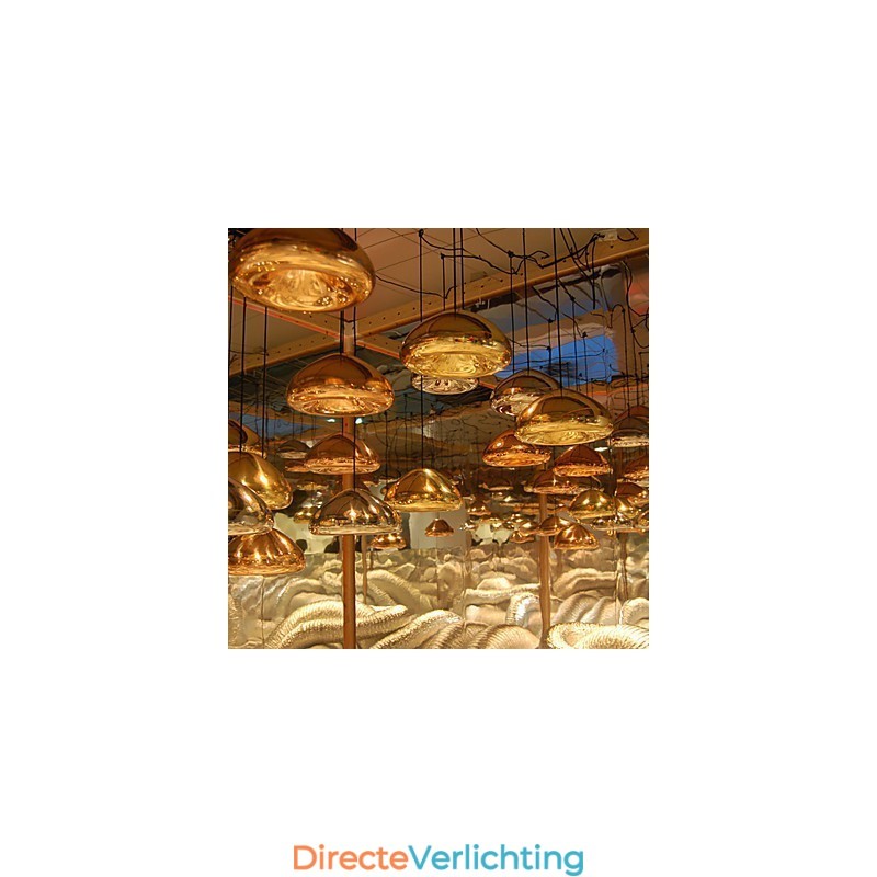 Moderne, eigentijdse metalen hanglamp met schilderij