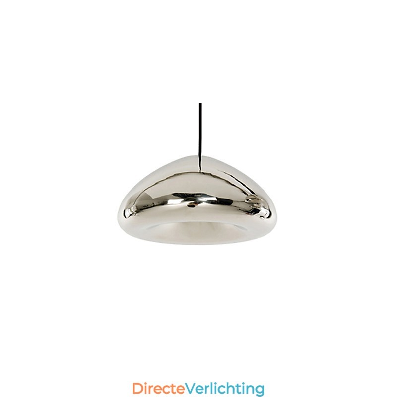 Moderne, eigentijdse metalen hanglamp met schilderij