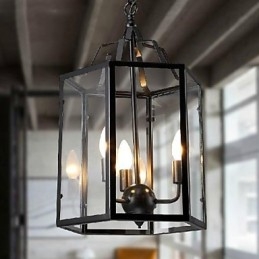 Traditionele Klassieke Vintage Retro Lantaarn Land Mini Stijl Schilderij Metalen Hanglamp Eetkamer