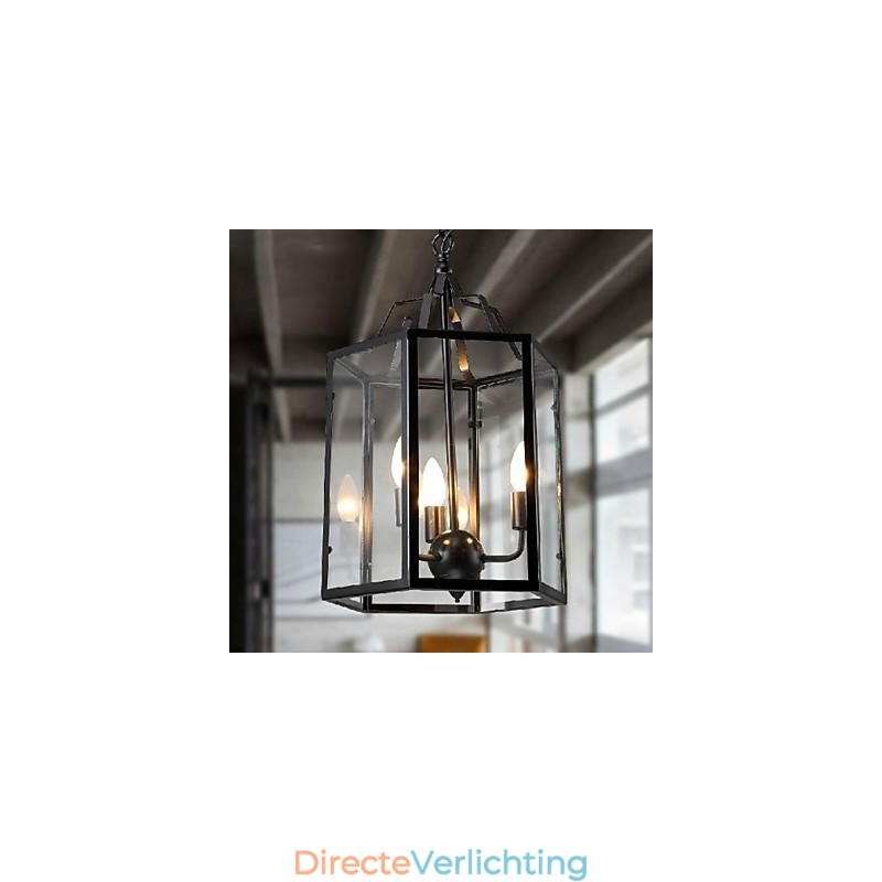 Traditionele Klassieke Vintage Retro Lantaarn Land Mini Stijl Schilderij Metalen Hanglamp Eetkamer