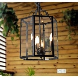 Traditionele Klassieke Vintage Retro Lantaarn Land Mini Stijl Schilderij Metalen Hanglamp Eetkamer