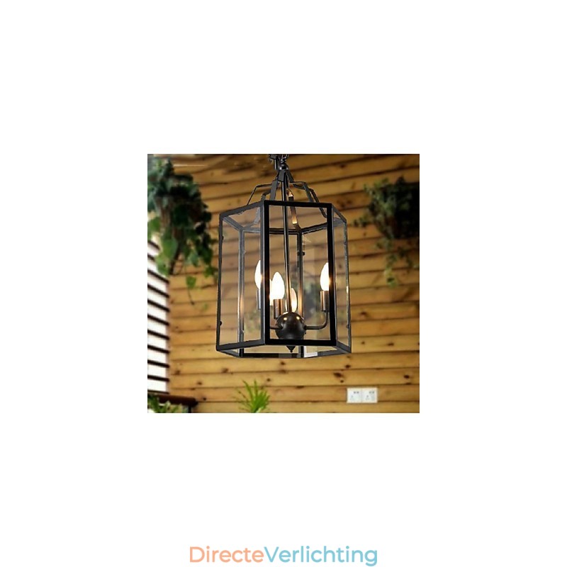 Traditionele Klassieke Vintage Retro Lantaarn Land Mini Stijl Schilderij Metalen Hanglamp Eetkamer