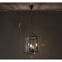Traditionele Klassieke Vintage Retro Lantaarn Land Mini Stijl Schilderij Metalen Hanglamp Eetkamer