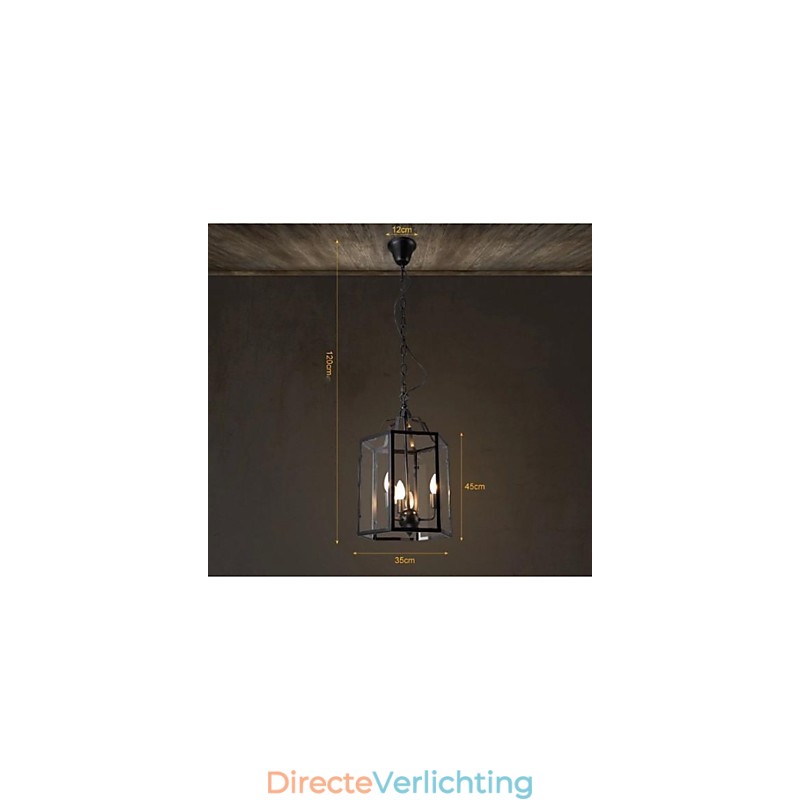 Traditionele Klassieke Vintage Retro Lantaarn Land Mini Stijl Schilderij Metalen Hanglamp Eetkamer