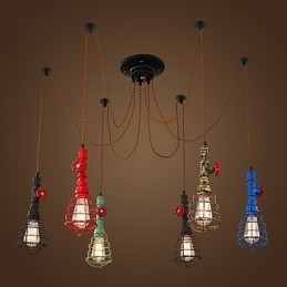 6 lampen Vintage hanglamp Waterpijp Designlampen