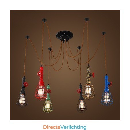 6 lampen Vintage hanglamp Waterpijp Designlampen