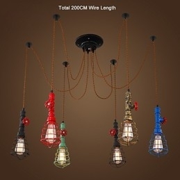 6 lampen Vintage hanglamp Waterpijp Designlampen