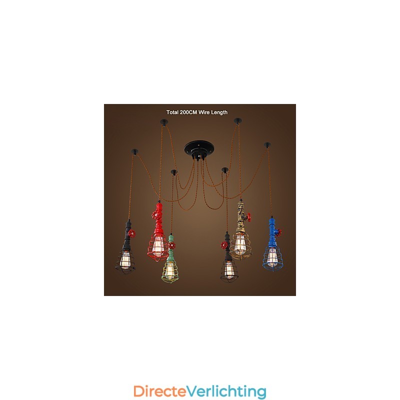 6 lampen Vintage hanglamp Waterpijp Designlampen