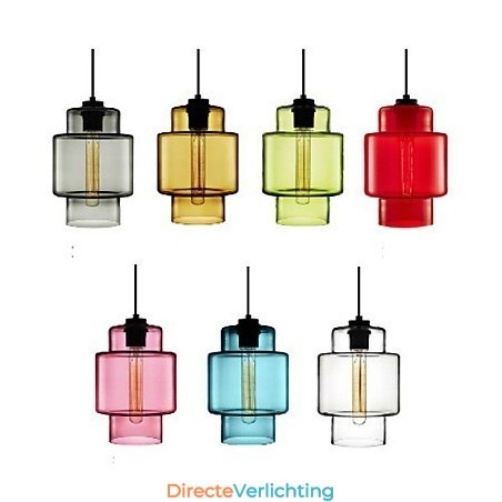 Enkelvoudige glazen kroonluchter met glazen kap (grijs, geel, groen, rood, roze, blauw, wit) Enkelvoudige glazen kroonluchter met glazen kap (grijs, geel, groen, rood, roze, blauw, wit)