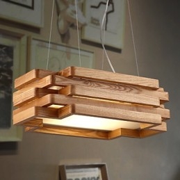 Moderne, eigentijdse landelijke mini-stijl houten bamboe hanglamp