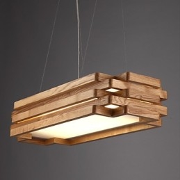 Moderne, eigentijdse landelijke mini-stijl houten bamboe hanglamp