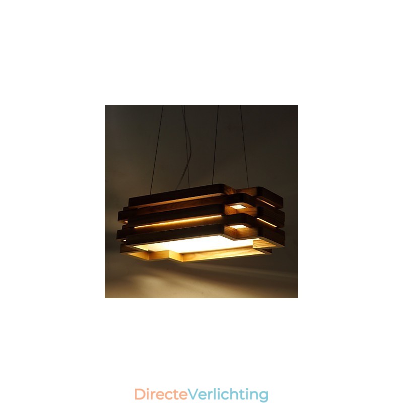 Moderne, eigentijdse landelijke mini-stijl houten bamboe hanglamp