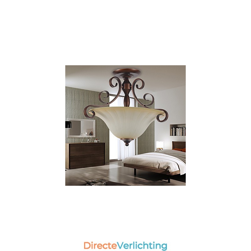 Rustieke Lodge Vintage Mini Stijl Schilderij Metalen Hanglamp