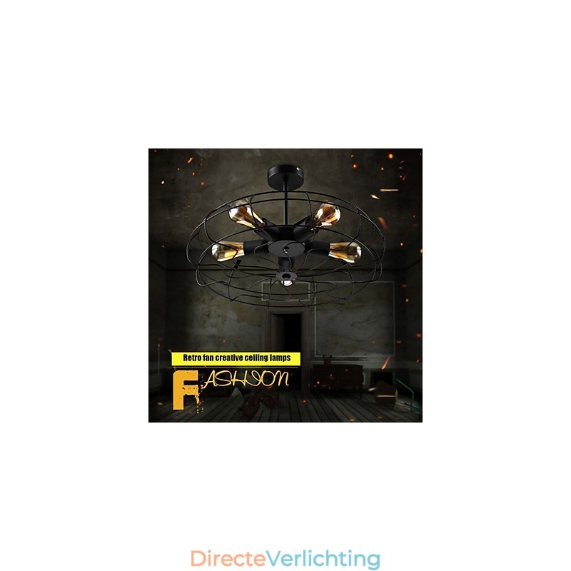 Industriële vintage metalen ventilator hanglamp steampunk plafond kroonluchter licht