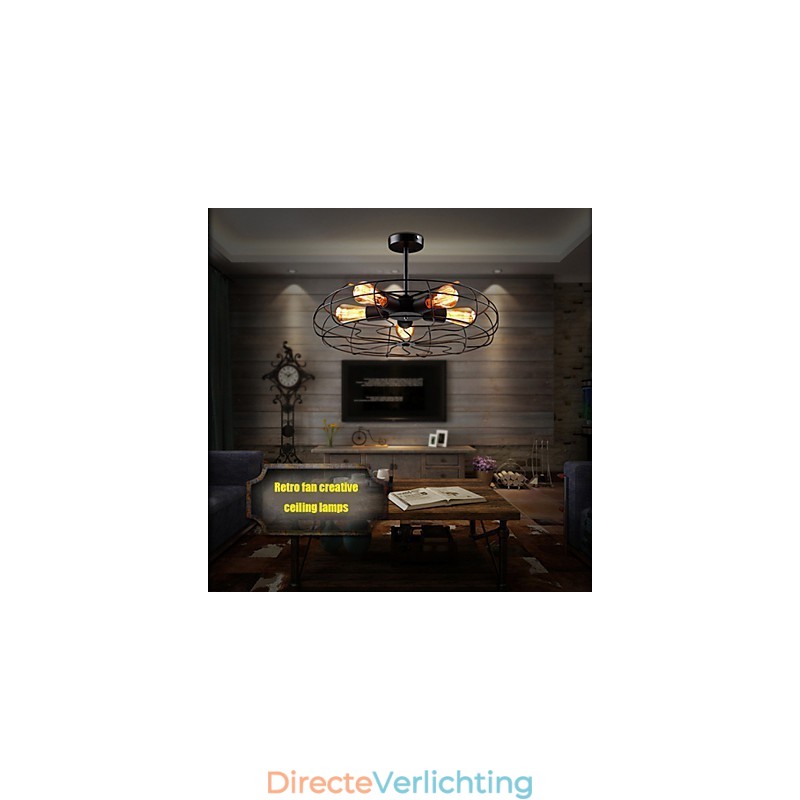 Industriële vintage metalen ventilator hanglamp steampunk plafond kroonluchter licht
