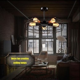 Industriële vintage metalen ventilator hanglamp steampunk plafond kroonluchter licht