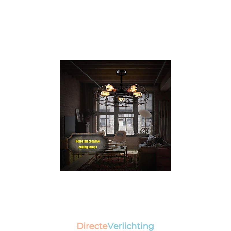 Industriële vintage metalen ventilator hanglamp steampunk plafond kroonluchter licht