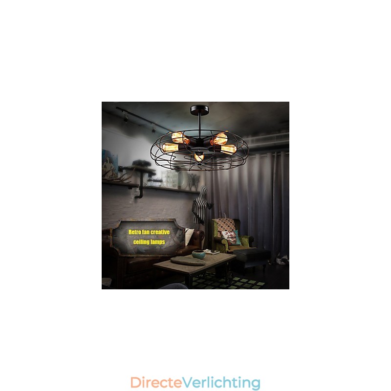 Industriële vintage metalen ventilator hanglamp steampunk plafond kroonluchter licht