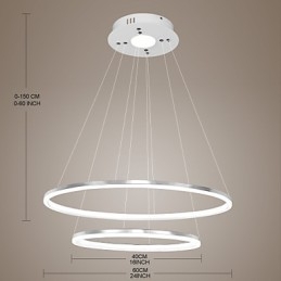 Moderne design hanglamp 4Hoogwaardige acryl dubbele ring pasvorm