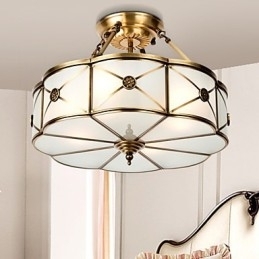 Moderne, eigentijdse decoratieve design koperen plafondlampfamilie