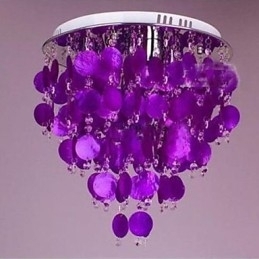 Warme kristallen plafondlamp schelp