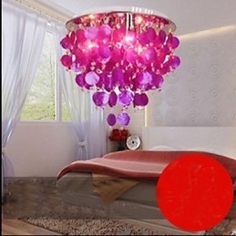 Warme kristallen plafondlamp schelp