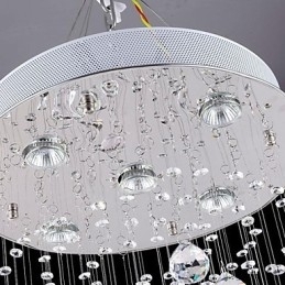 Moderne eigentijdse traditionele klassieke rustieke lodge vintage land eiland kristal gegalvaniseerde metalen hanglamp