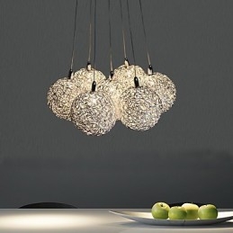 Moderne, eigentijdse mini-stijl gegalvaniseerde metalen hanglamp