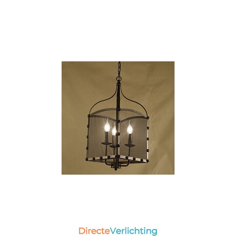 Een Net Cover Retro Industriële Wind Cafe Gesmeed Ijzeren Kroonluchter