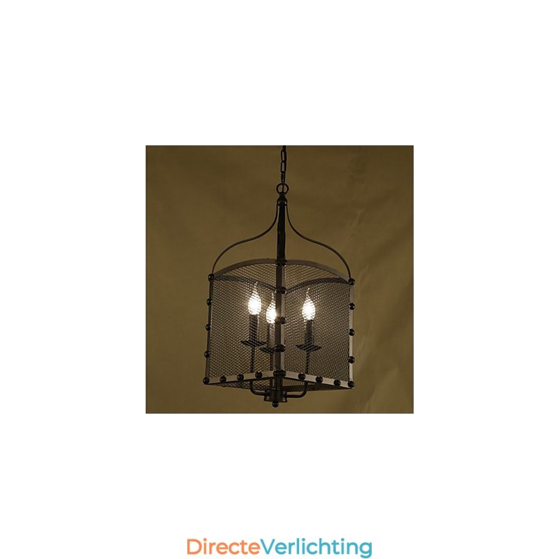Een Net Cover Retro Industriële Wind Cafe Gesmeed Ijzeren Kroonluchter