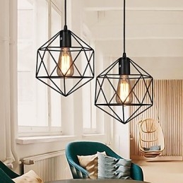 Geometrische lijn diamant smeedijzeren kroonluchter hanglamp moderne eigentijdse