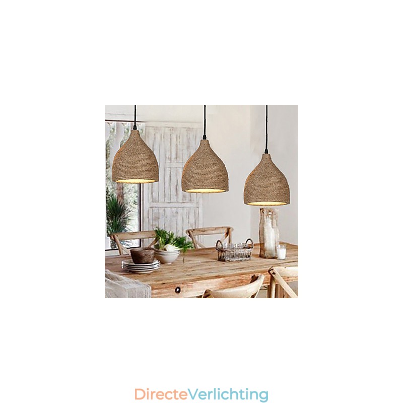 Country Lofts Herstel van oude manieren Henneptouw Enkele kop Kleine hanglamp