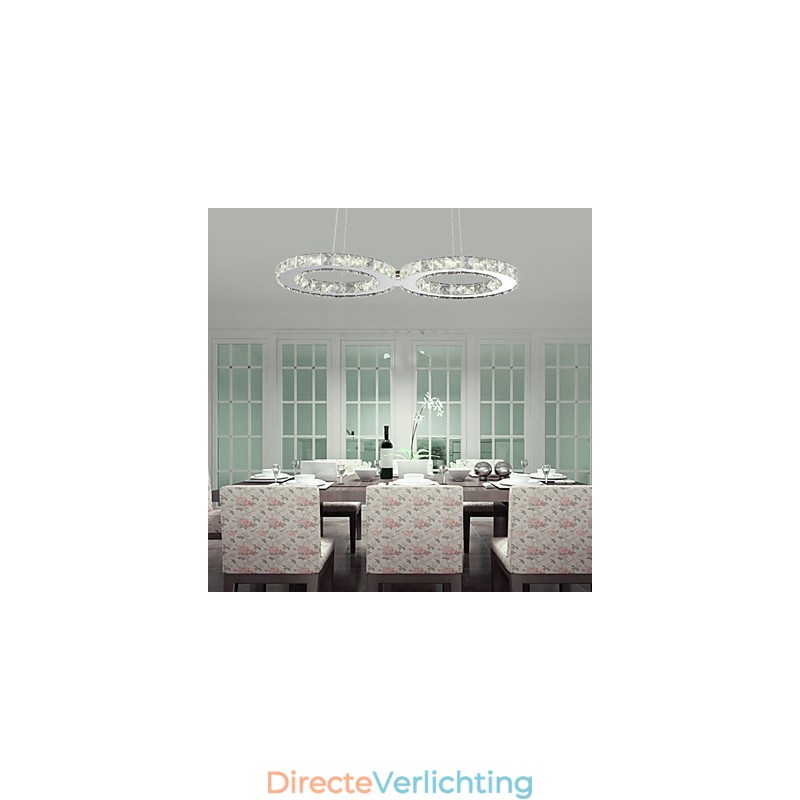 Moderne, eigentijdse hanglamp van kristalchroommetaal