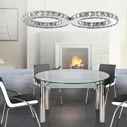 Moderne, eigentijdse hanglamp van kristalchroommetaal