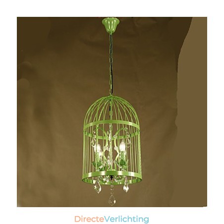 Vintage ijzeren kooi trap lamp kroonluchter kristal Vintage ijzeren kooi trap lamp kroonluchter kristal