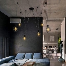 6-lichts landelijke design metalen hanglamp