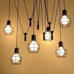 6-lichts landelijke design metalen hanglamp