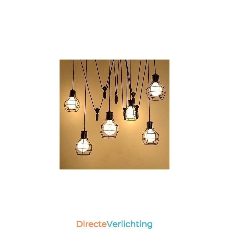 6-lichts landelijke design metalen hanglamp