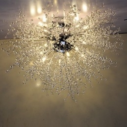 G4 Mitated Crystal Lamp Hanglamp Roestvrij Staal Dia 90CM