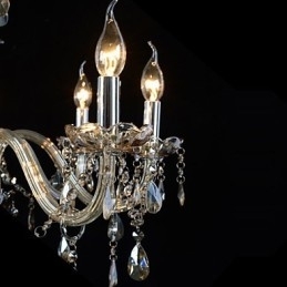 6-lichts luxe kristallen kroonluchter cognackleur K9 kristallen kroonluchter