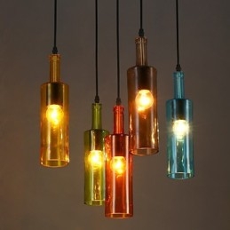 Diffuus licht Kleur Herstellende oude manieren Fles Hanglamp Hanglamp