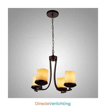 IJzeren schilderij kroonluchter met glazen kap klassieke kaarsverlichting lamp 4 koppen IJzeren schilderij kroonluchter met glazen kap klassieke kaarsverlichting lamp 4 koppen