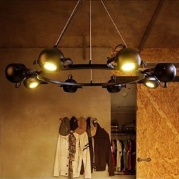 Vintage kroonluchter ijzer creatieve industriële wind kroonluchter