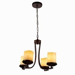 IJzeren schilderij kroonluchter met glazen kap klassieke kaarsverlichting lamp 4 koppen